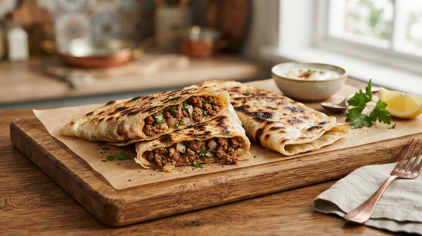 Hazır Yufkadan Kıymalı Gözleme